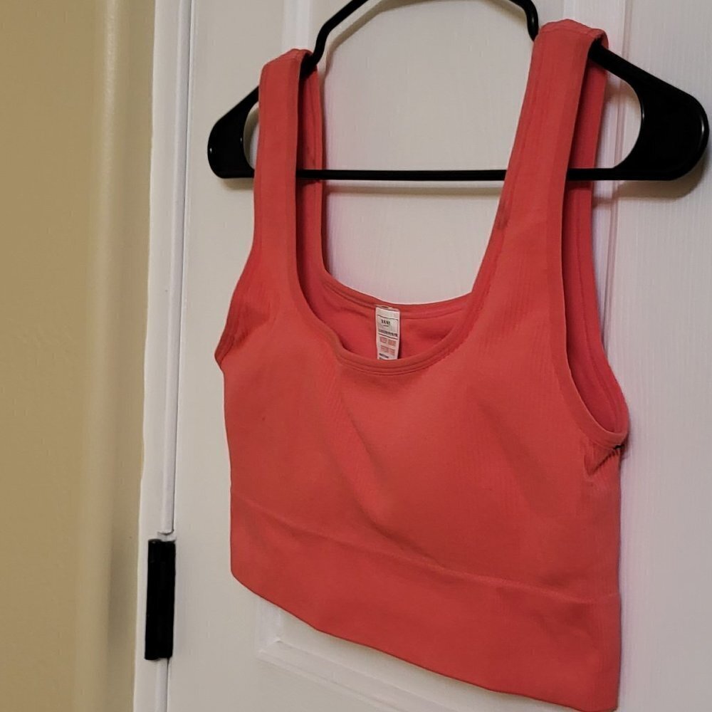DKNY Women's Support Yoga Boat Neck Running Bra Color: Calypso Size: XLarge NWOT - Picture 8 of 9